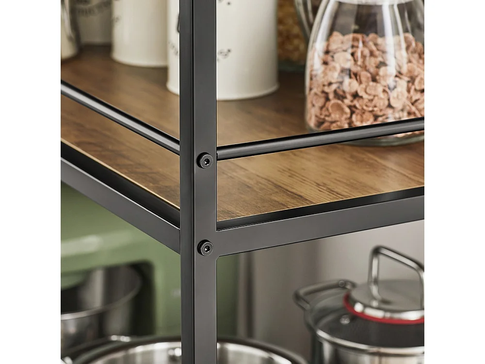 SoBuy Îlot de cuisine avec roulettes Marron 110x45x92cm SVW18-II-F