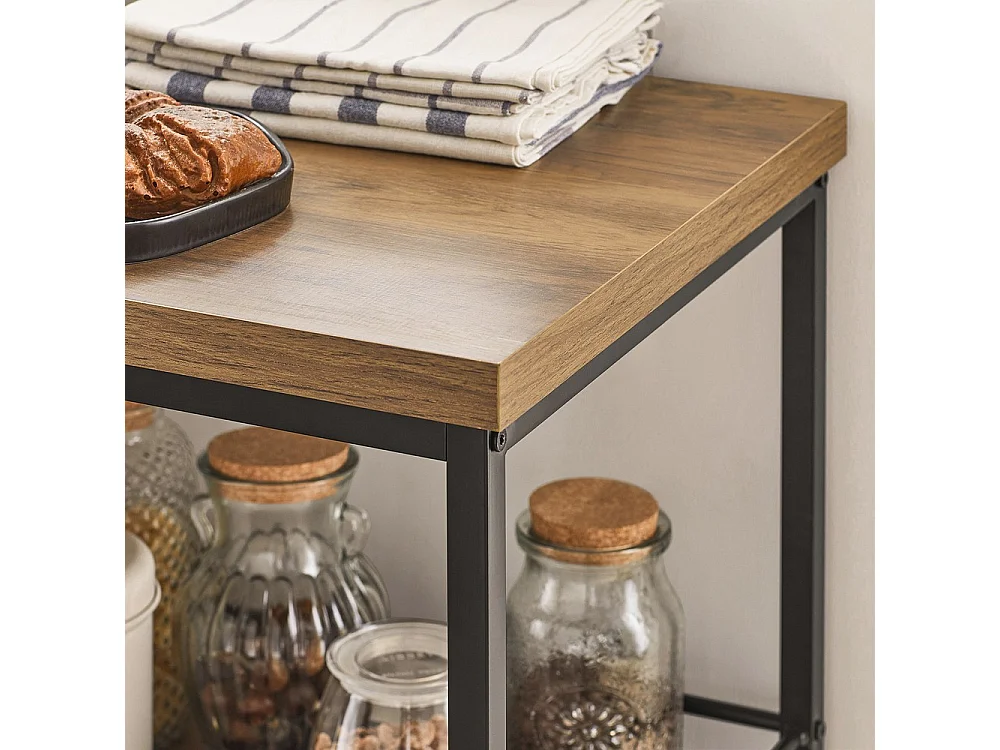SoBuy Îlot de cuisine avec roulettes Marron 110x45x92cm SVW18-II-F