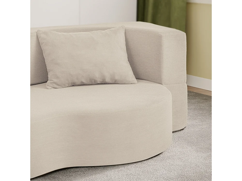 SoBuy Canapé-lit Convertible Beige 177x107x32cm FST101-MI