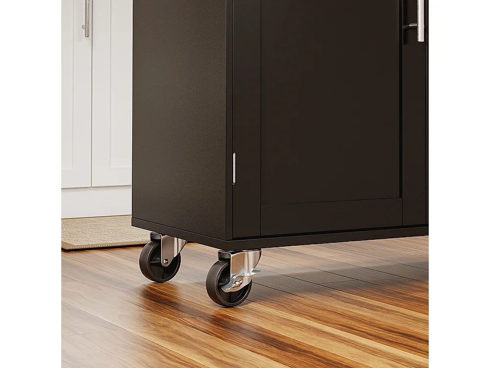 SoBuy Ilha de Cozinha Móvel com Rodas Preto Madeira 99x40x84,3cm FKW133-SCH