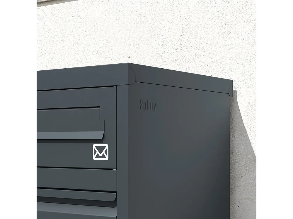 SoBuy Mail and Parcel Box Door Dark Grey 55x35x105cm OGS66-DG