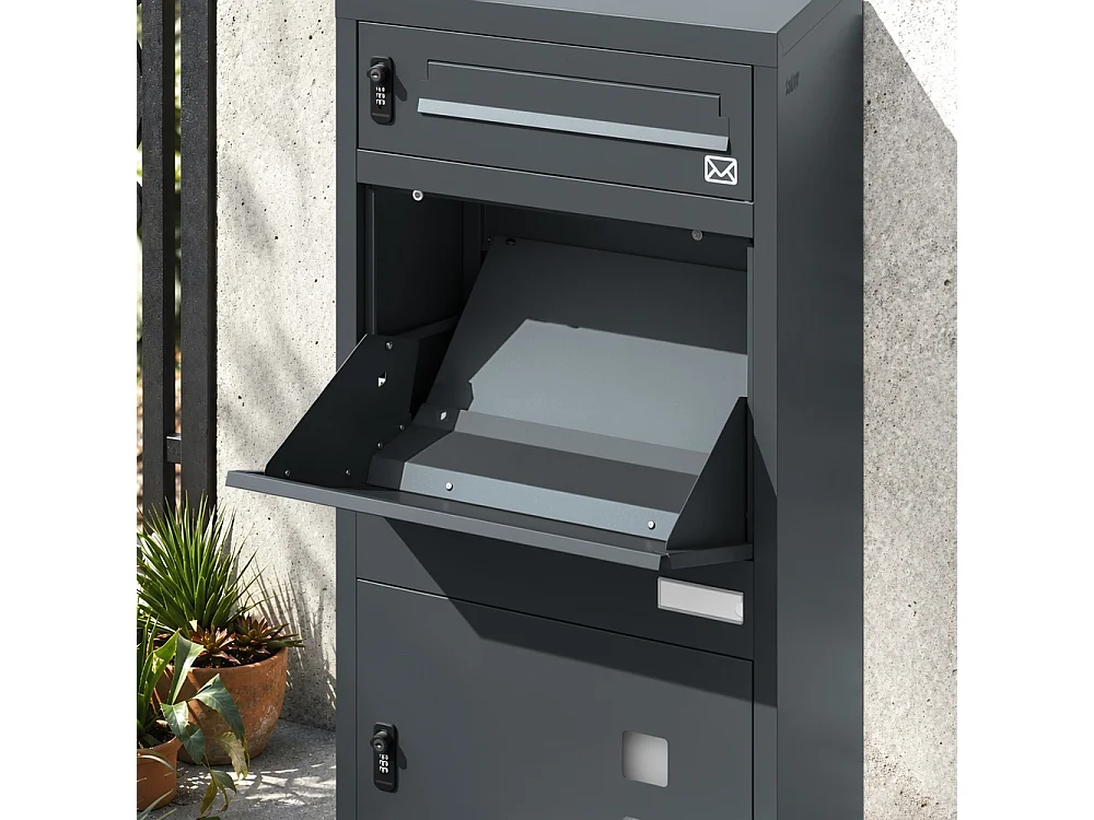 SoBuy Mail and Parcel Box Door Dark Grey 55x35x105cm OGS66-DG