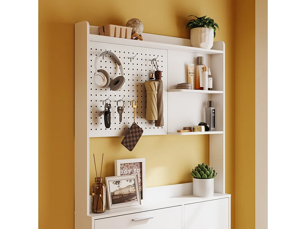 SoBuy Shoe Cabinet with Door Shelf White 83x14x197cm FSR232-W
