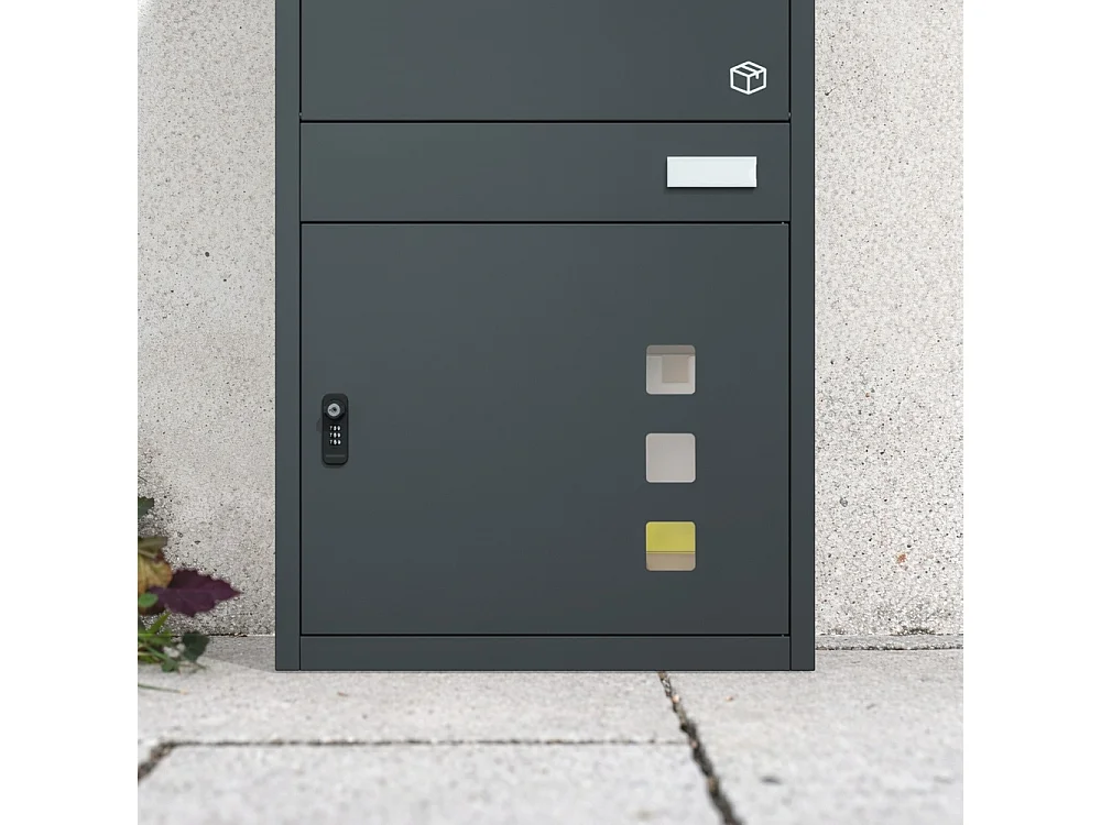 SoBuy Mailbox with Parcel Box Door Dark Gray 55x41.3x112cm OGS67-DG