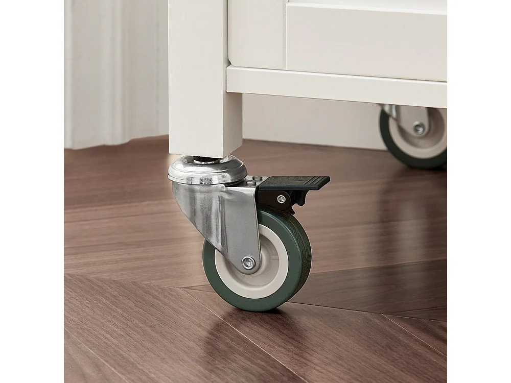 SoBuy Kitchen Cart with Drawer Door Shelf Wheels White Wood 60x45x92cm FKW22-II-WN