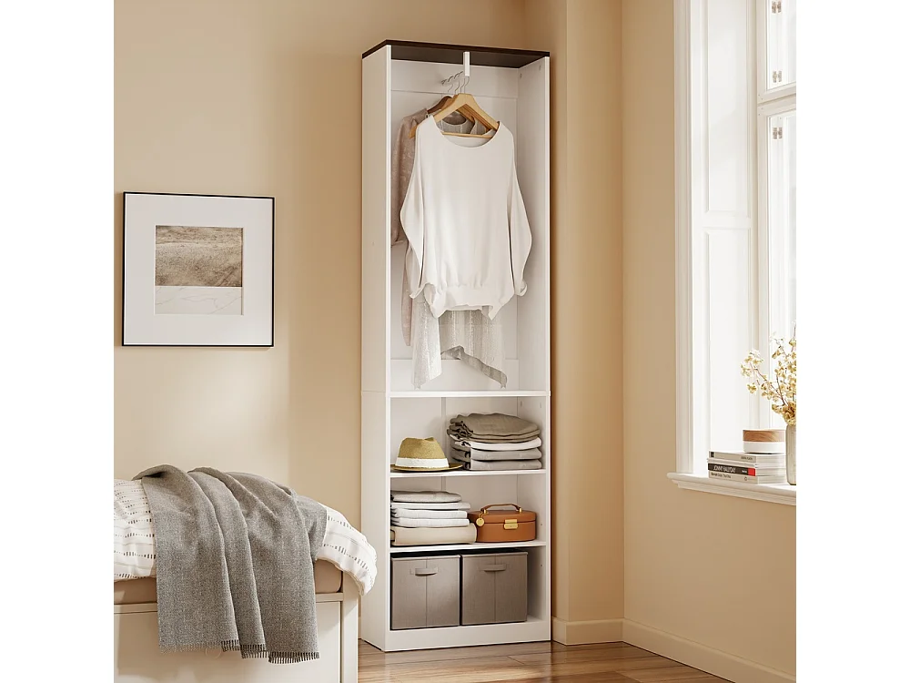 SoBuy Wardrobe Shelf White 55x25x187cm KSB02-W