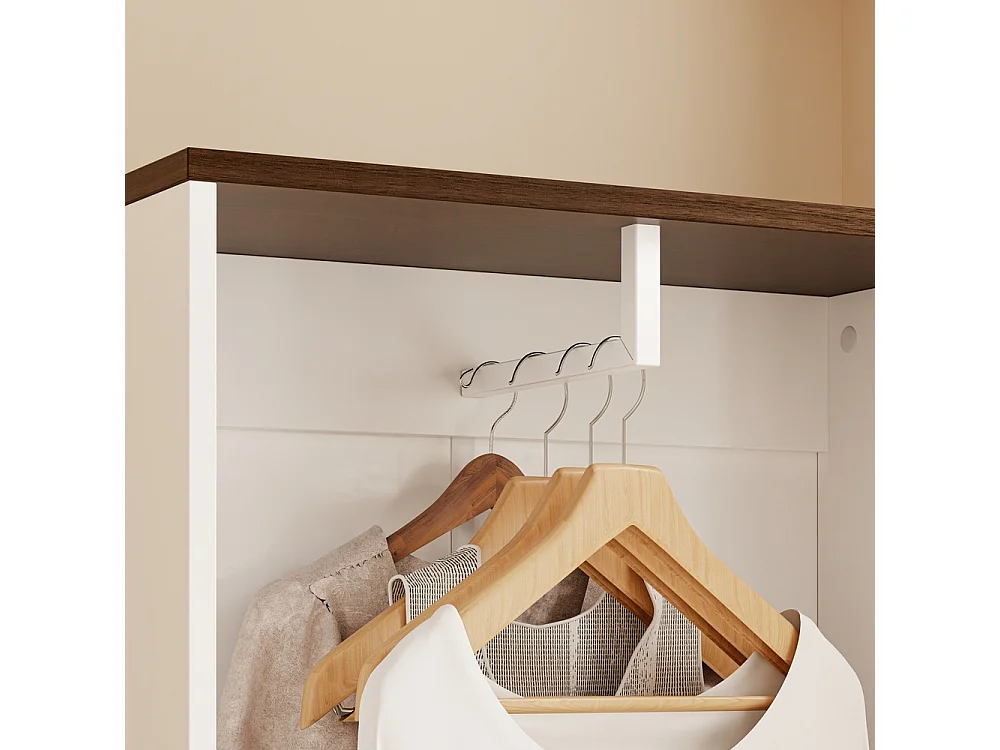SoBuy Wardrobe Shelf White 55x25x187cm KSB02-W