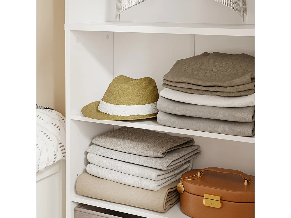 SoBuy Wardrobe Shelf White 55x25x187cm KSB02-W