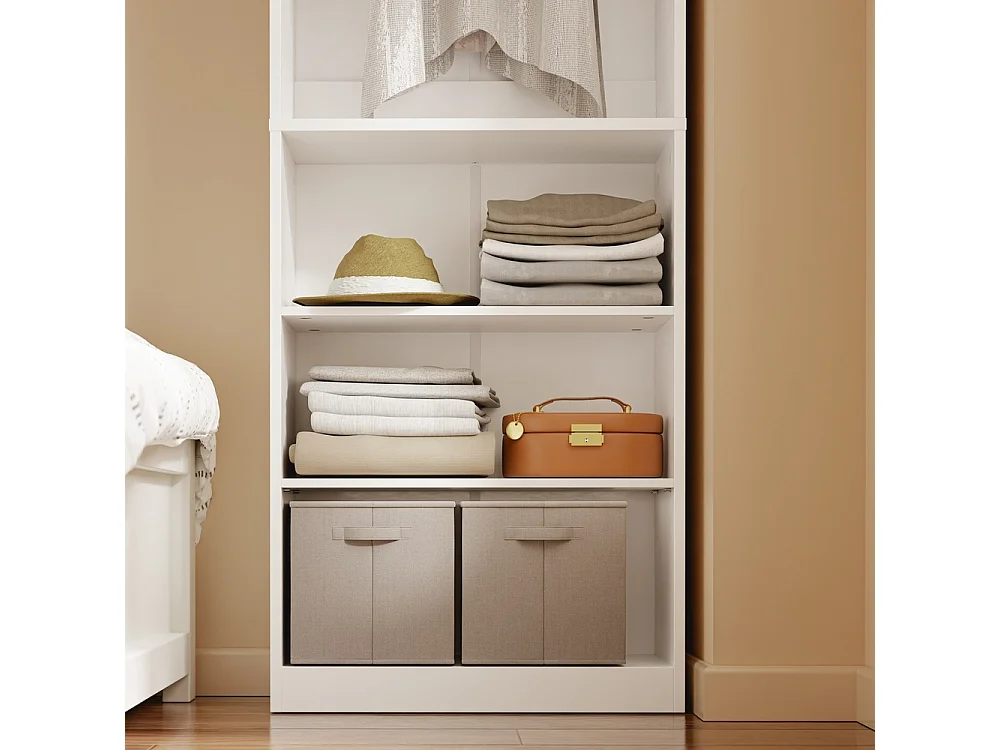 SoBuy Wardrobe Shelf White 55x25x187cm KSB02-W