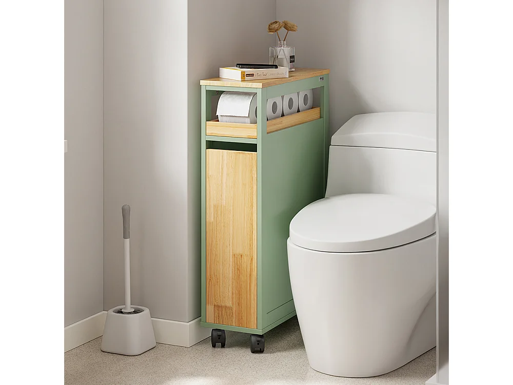 SoBuy Chariot Rangement Tiroir Porte Roulettes Vert 50.5x20x79cm NSR14-GR