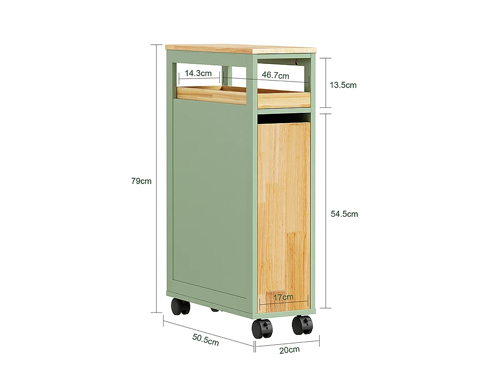 SoBuy Chariot Rangement Tiroir Porte Roulettes Vert 50.5x20x79cm NSR14-GR
