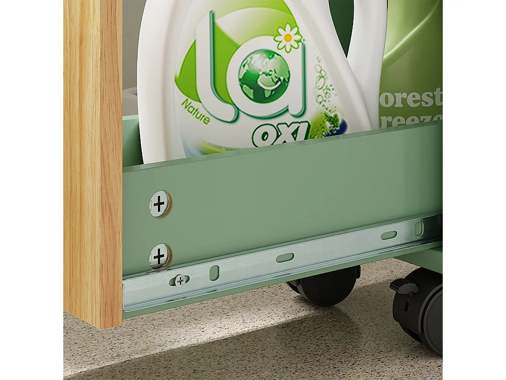 SoBuy Chariot Rangement Tiroir Porte Roulettes Vert 50.5x20x79cm NSR14-GR