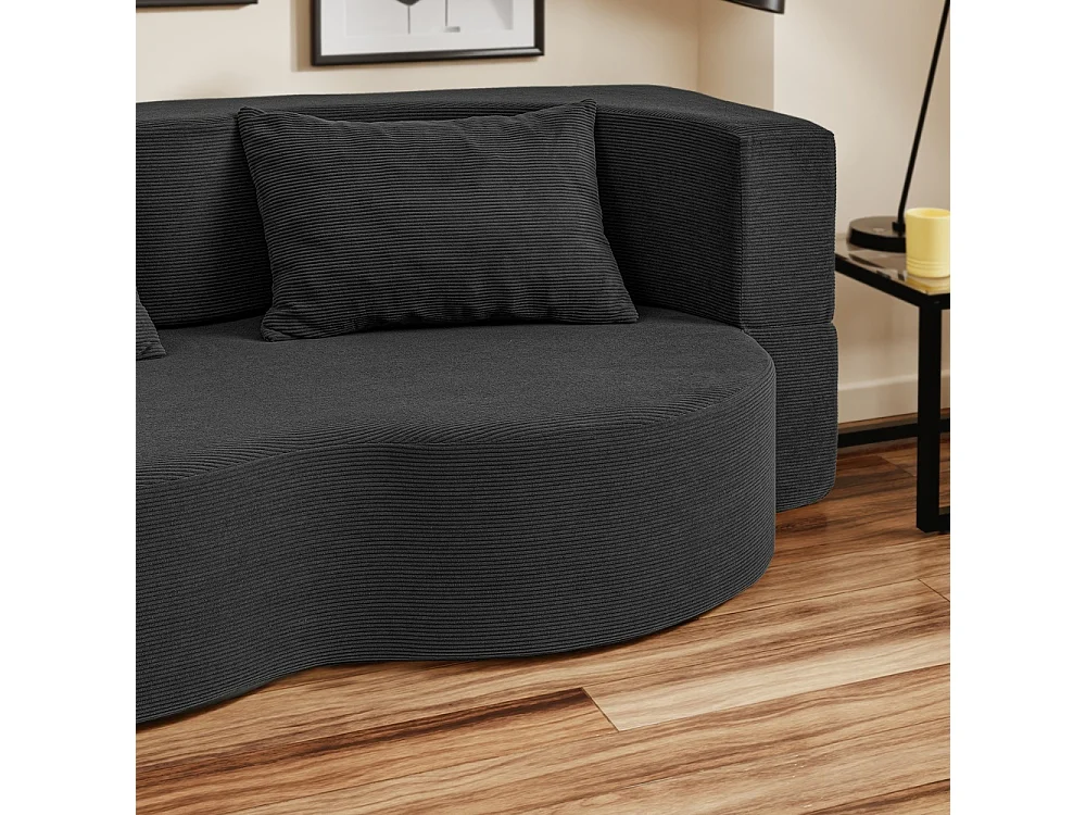 SoBuy Canapé-lit Convertible Noir 177x107x32cm FST101-SCH