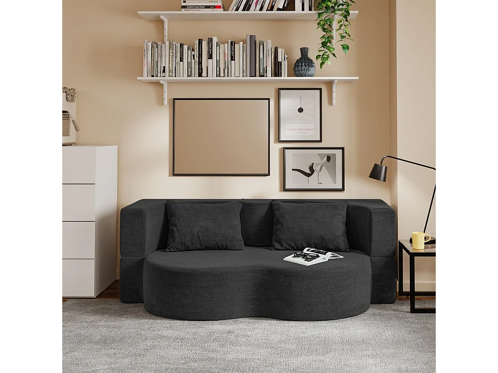 SoBuy Canapé-lit Convertible Noir 177x107x32cm FST101-SCH