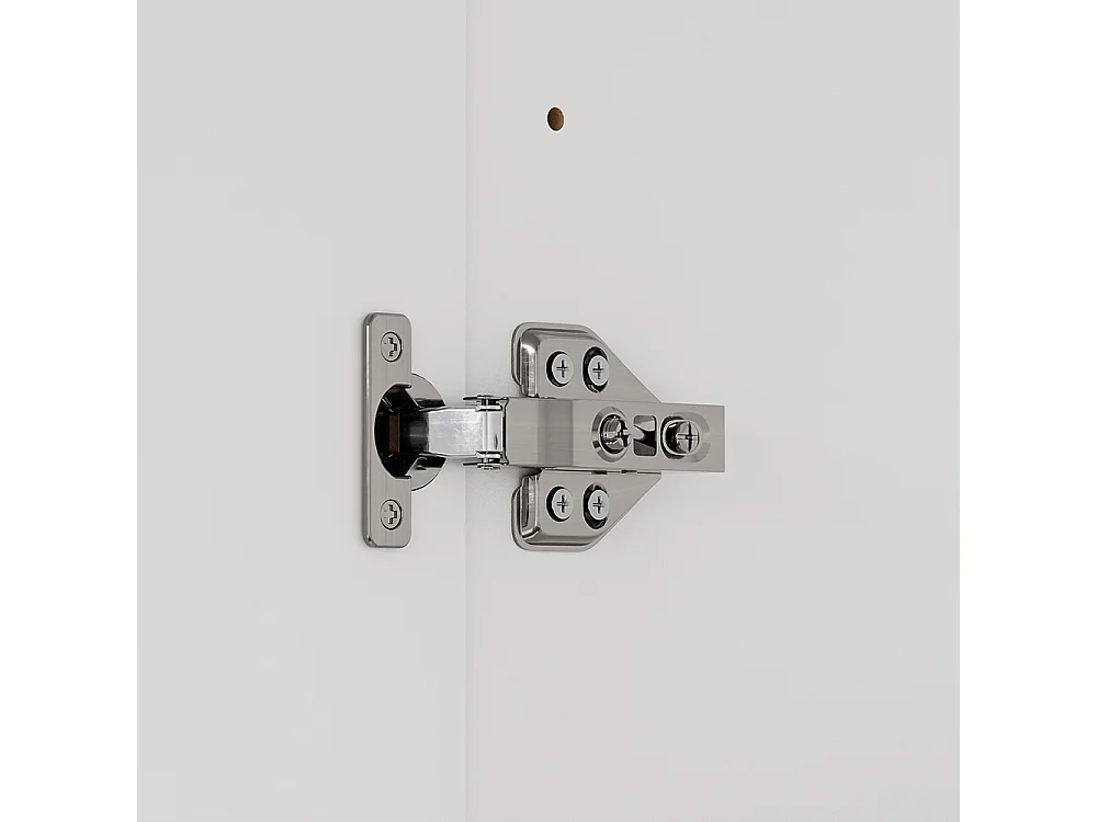 SoBuy Armoire Murale Suspendue 2 Portes Étagère Ouverte Blanc 90x28.5x70cm BZR233-W