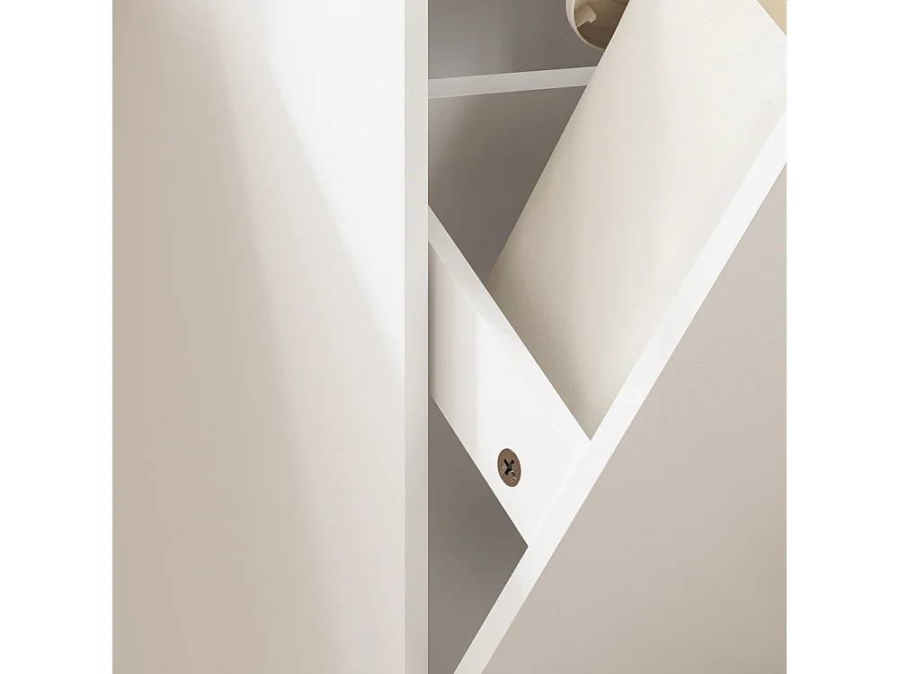 SoBuy Afvalbak-kast met voetpedaal lade Wit Licht Eikenhout 35x25x101.7cm FSB112-WN