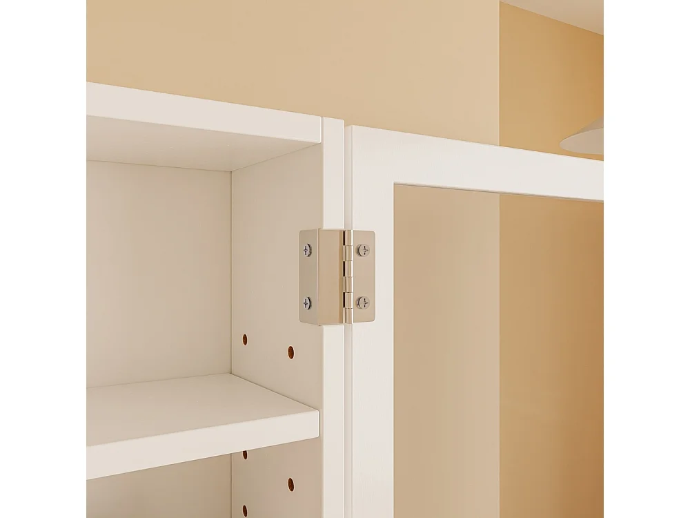 SoBuy Armoire Murale Vitrée Blanc 80x12.2x60cm FSB113-W