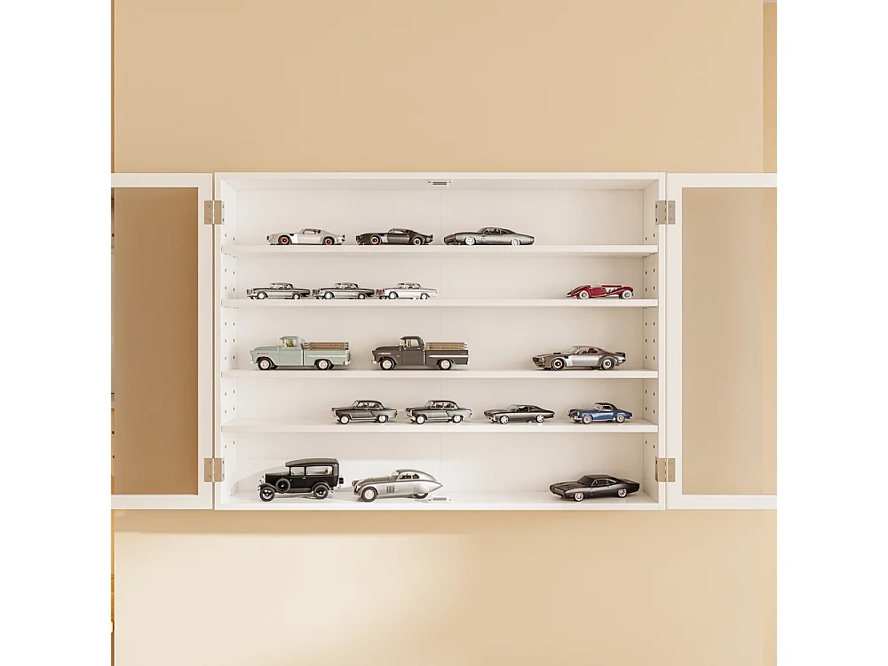 SoBuy Armoire Murale Vitrée Blanc 80x12.2x60cm FSB113-W