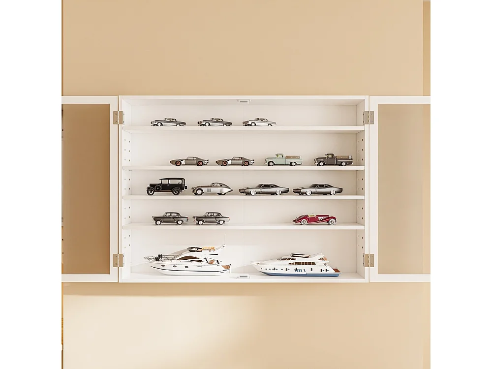 SoBuy Armoire Murale Vitrée Blanc 80x12.2x60cm FSB113-W