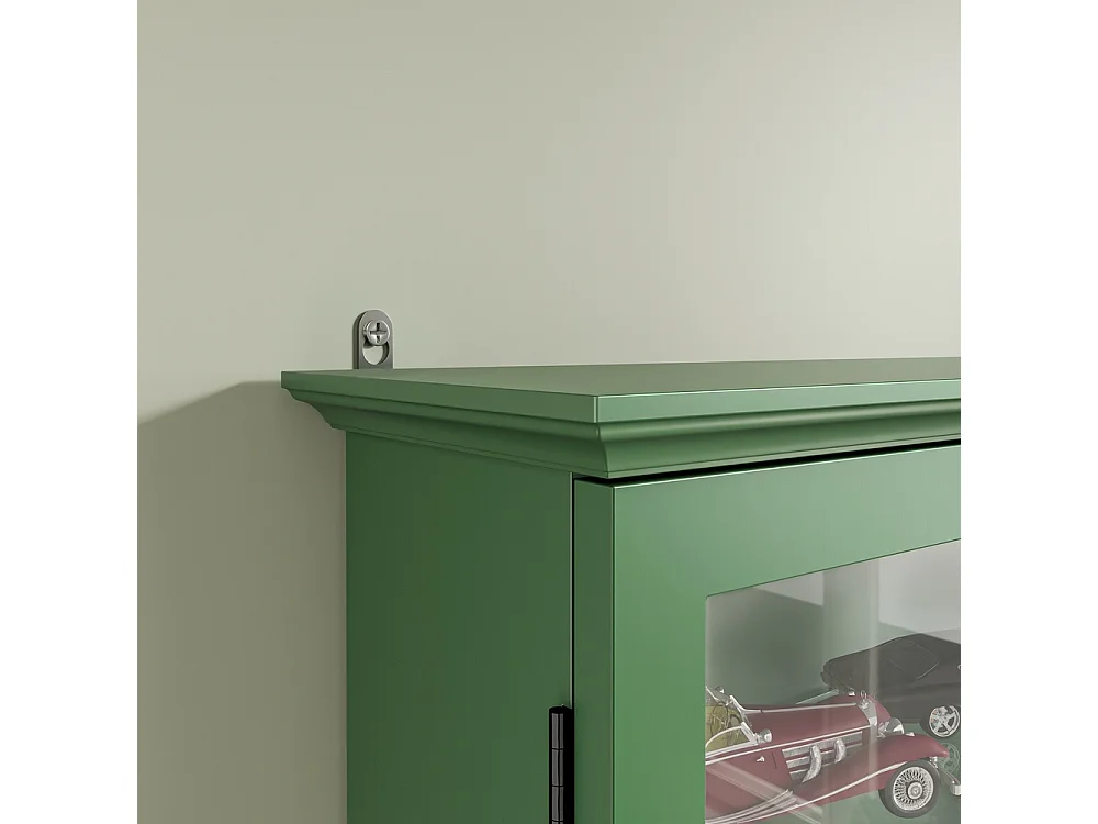 SoBuy Wall-Mounted Display Cabinet Door Dark Green 68x13.5x68.5cm FSB114-E-SY