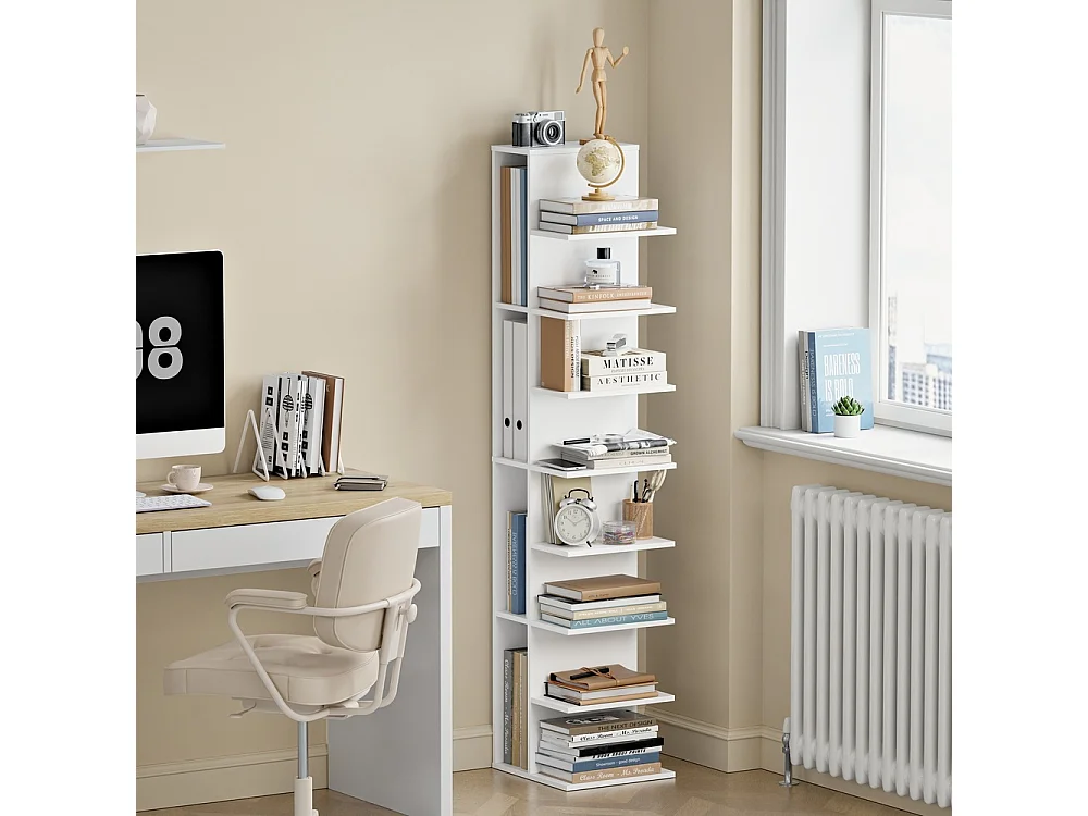 SoBuy Étagère Rangement Vertical Blanc 30x32.5x146.8cm STR14-H-W