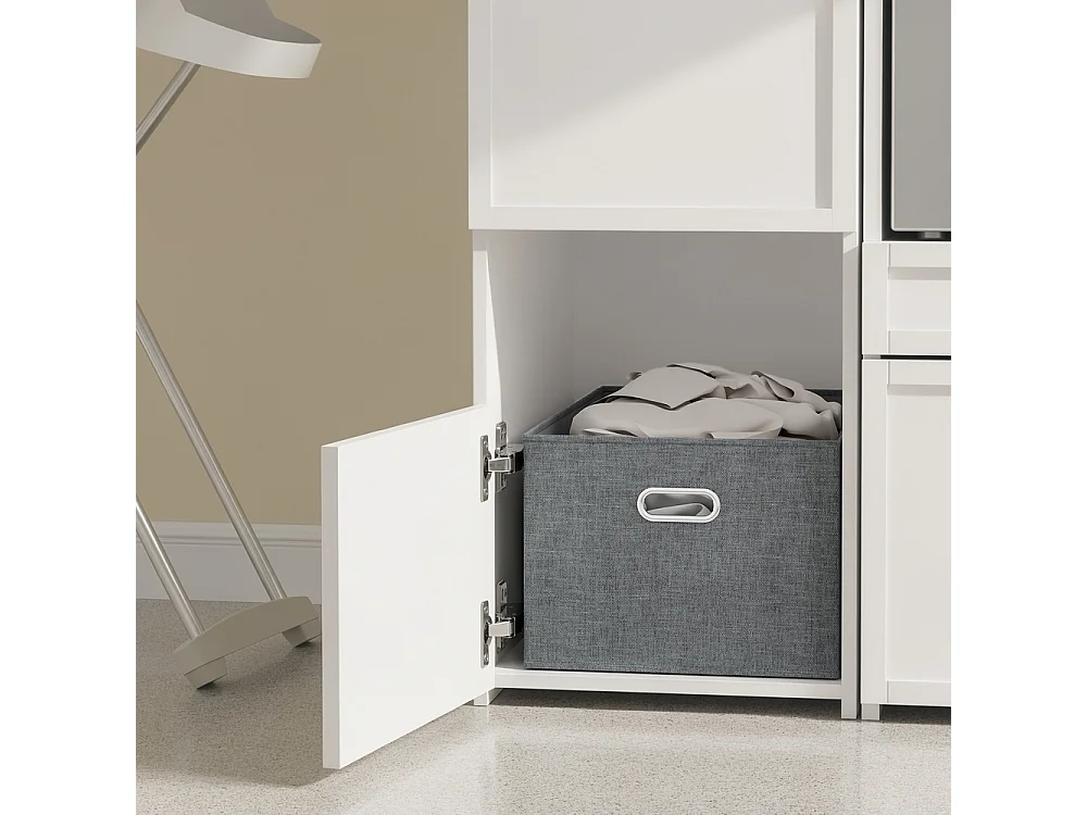SoBuy Armadio Multiuso con 4 Ante e Cestino per Biancheria Bianco 60x40x186.4cm BZR232-W