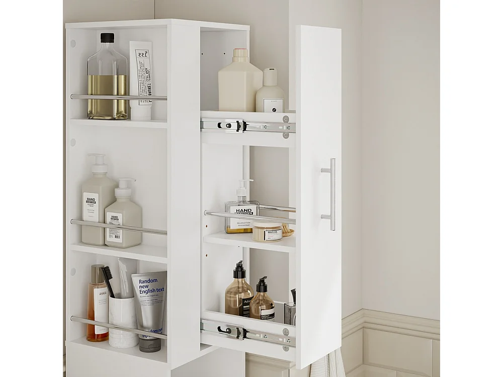 SoBuy Bathroom Cabinet Storage Drawer Door White 30x30x180cm BZR242-W