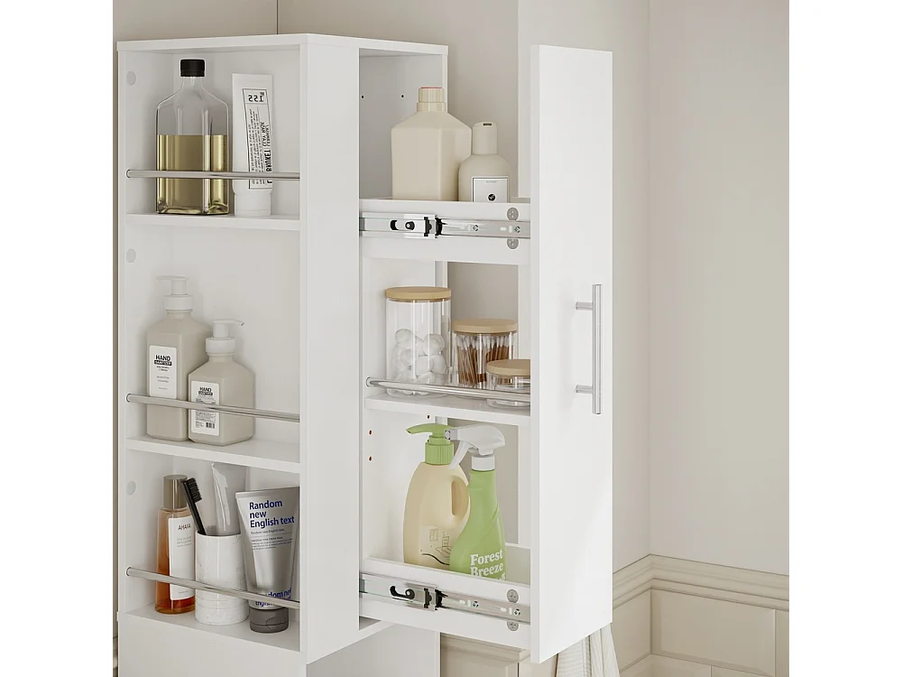 SoBuy Bathroom Cabinet Storage Drawer Door White 30x30x180cm BZR242-W