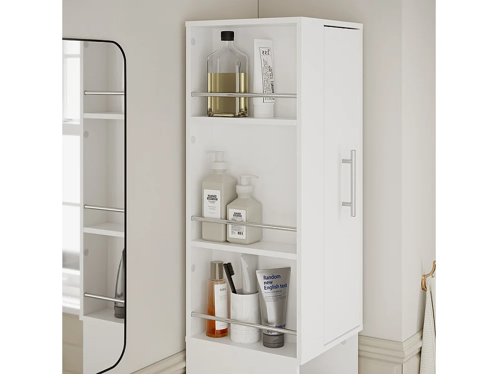 SoBuy Bathroom Cabinet Storage Drawer Door White 30x30x180cm BZR242-W