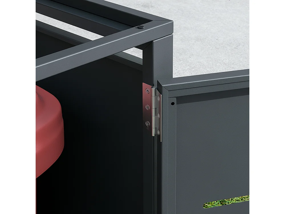 SoBuy Bin Storage Cabinet Door Wheels Dark Grey 69x80x116cm OGS63-DG