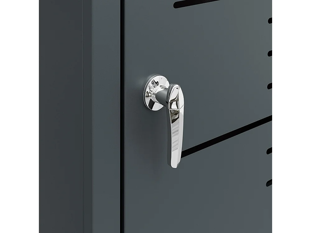 SoBuy Bin Storage Cabinet Door Wheels Dark Grey 69x80x116cm OGS63-DG