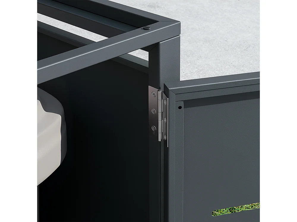 SoBuy Bin Storage Box 2 Door Dark Grey 134x80x116cm OGS64-DG