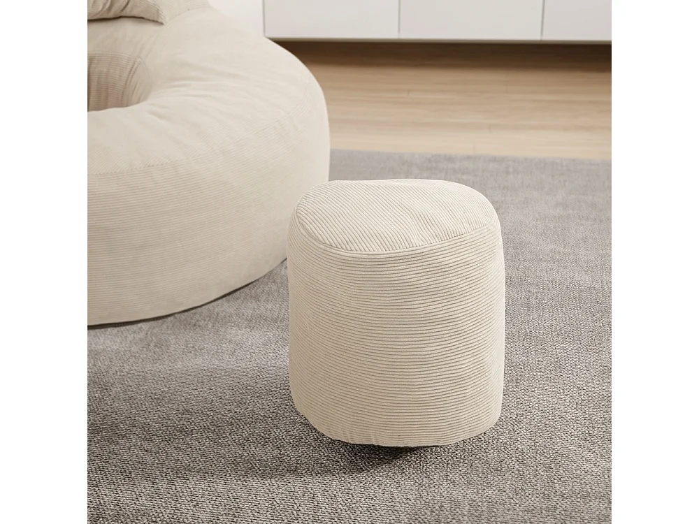 SoBuy Loungesessel with Hocker Cream White 110x125x65cm FST100-MI