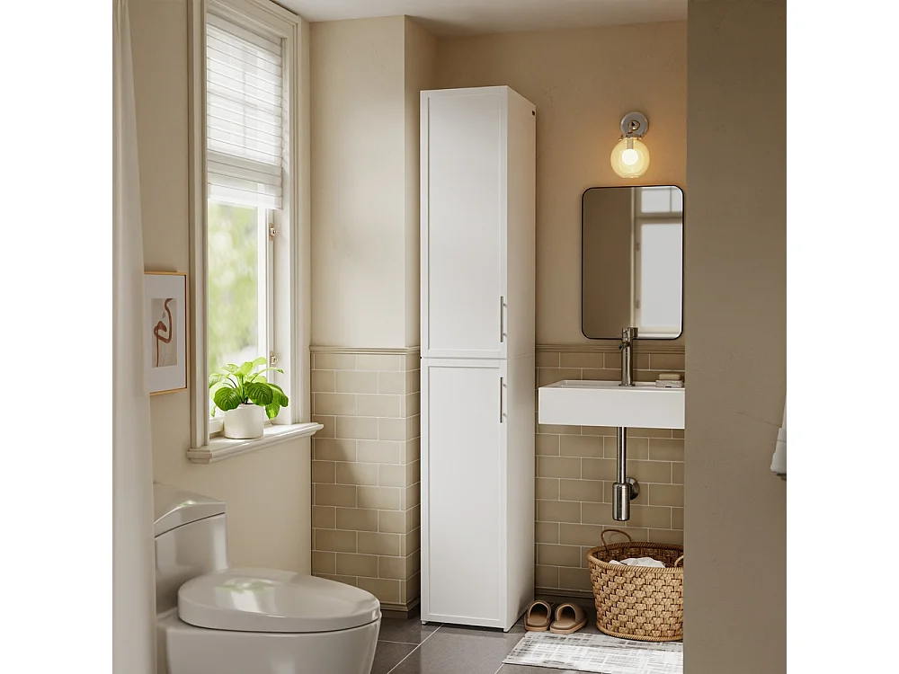 SoBuy Bathroom Tall Cabinet Drawer Door White 30x40x180cm BZR243-W