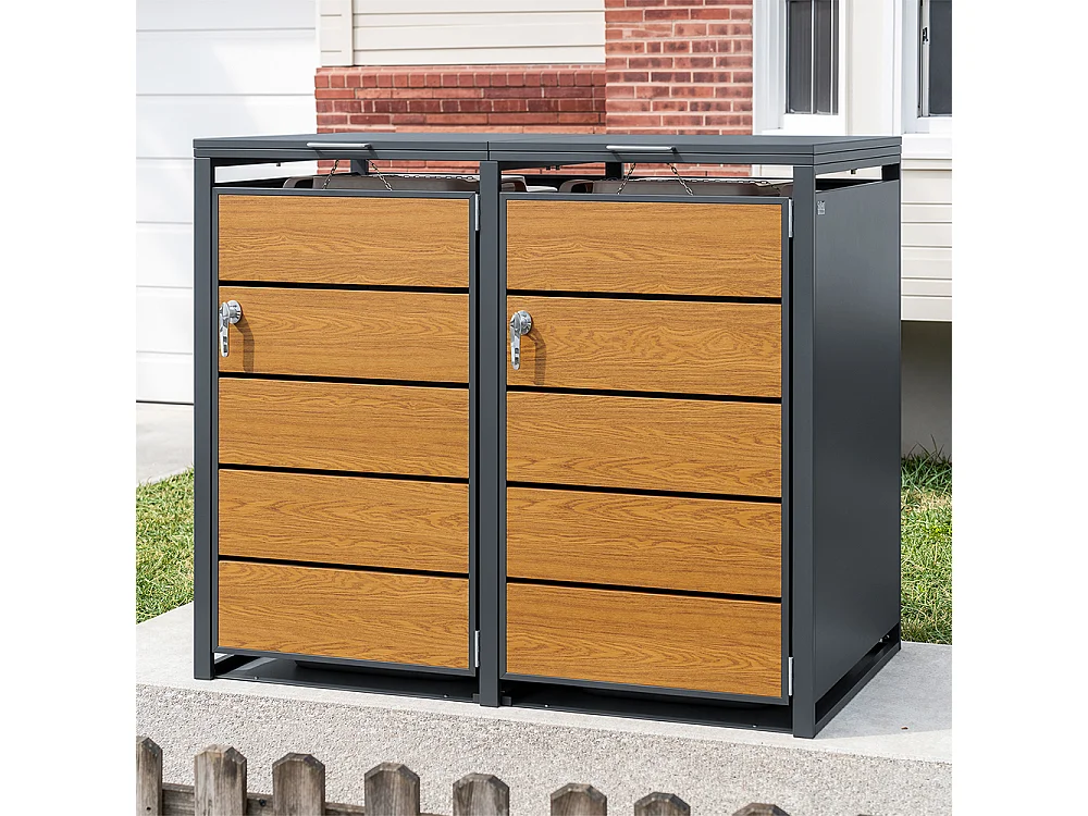 SoBuy Bin Storage Box with Wheels Dark Grey 134x80x116cm OGS64-N