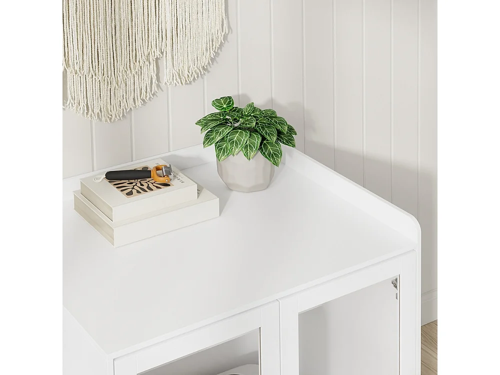 SoBuy Cat Litter Box Enclosure with Drawer and Door White 98x60x80cm HAT02-L-E-W