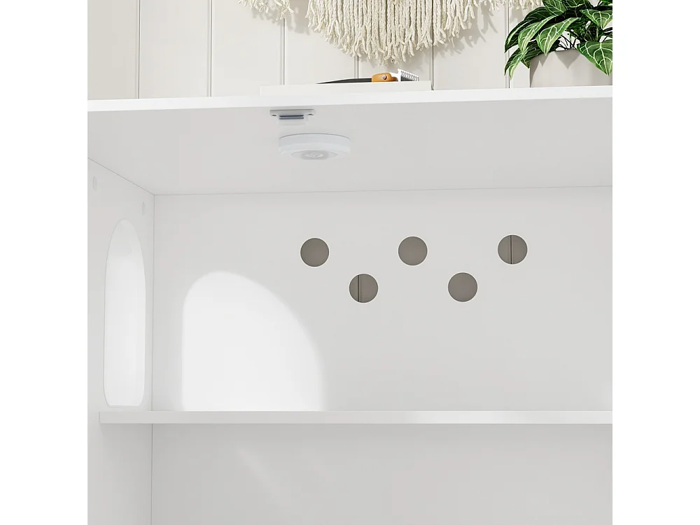 SoBuy Cat Litter Box Enclosure with Drawer and Door White 98x60x80cm HAT02-L-E-W