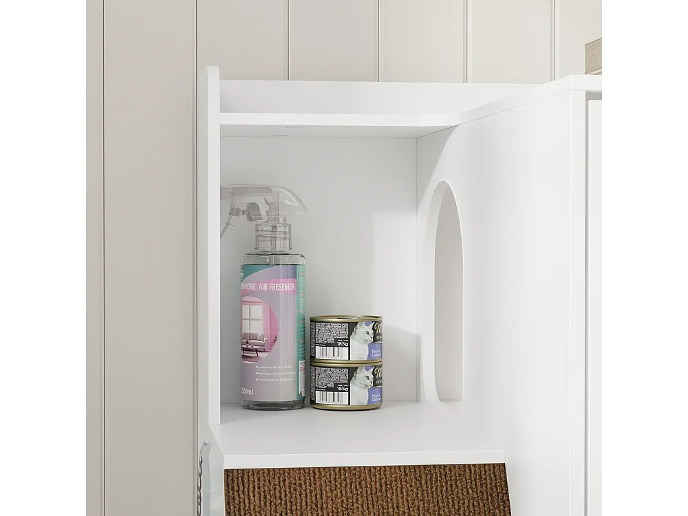 SoBuy Cat Litter Box Enclosure with Drawer and Door White 98x60x80cm HAT02-L-E-W