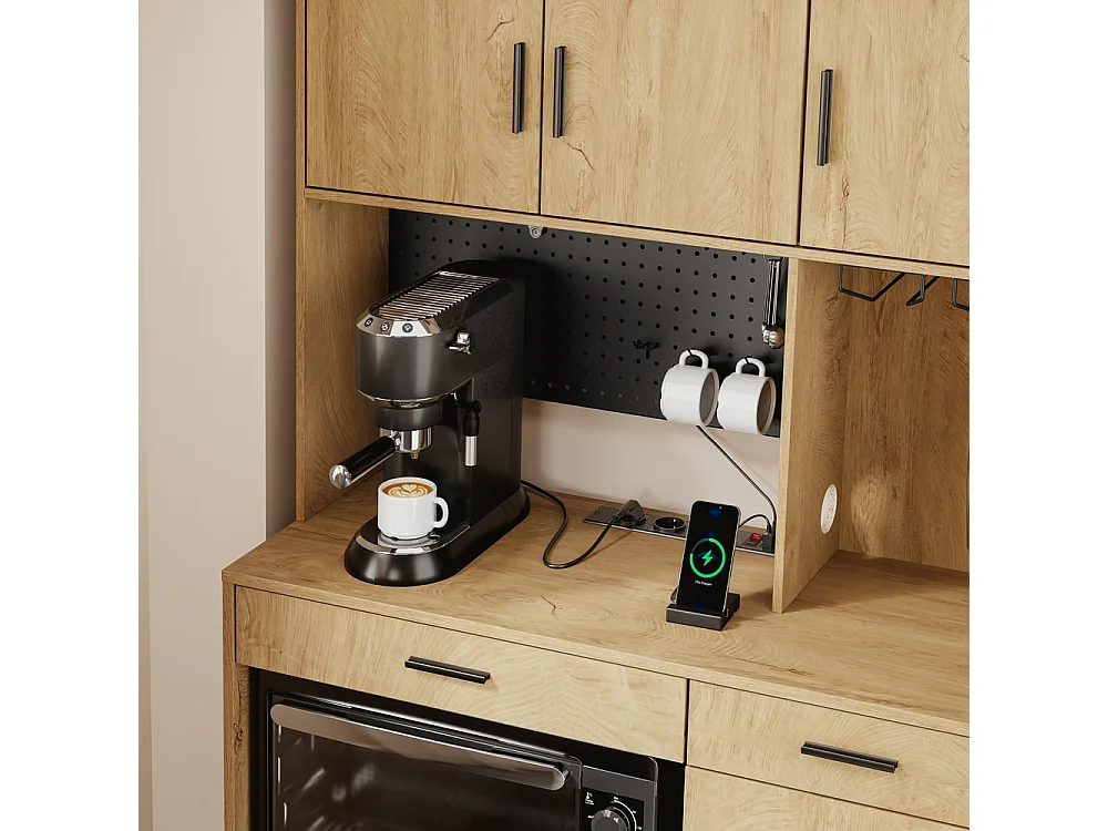 SoBuy Kitchen Sideboard with Drawer Door Shelf Light Oak 100x40x170cm FSB98-L-E-N