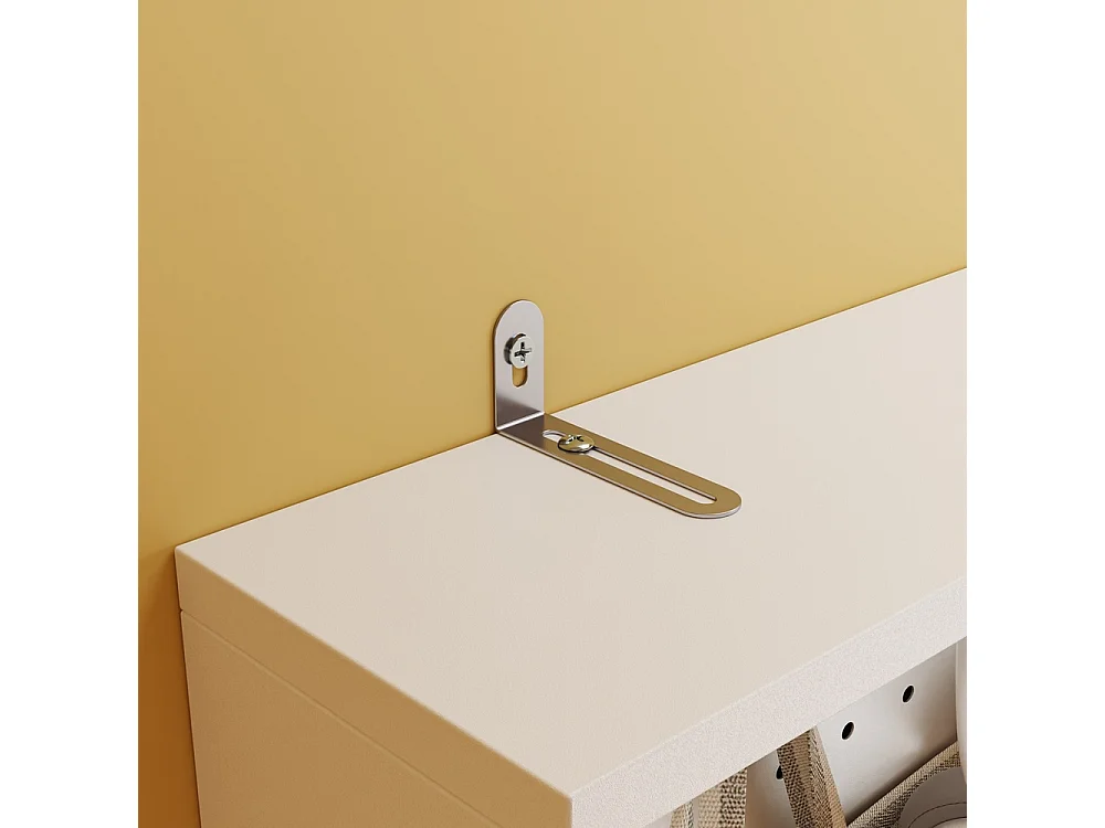 SoBuy Garderobenpaneel met plank en haken Kleur Wit 70x12x190cm FHK39-W