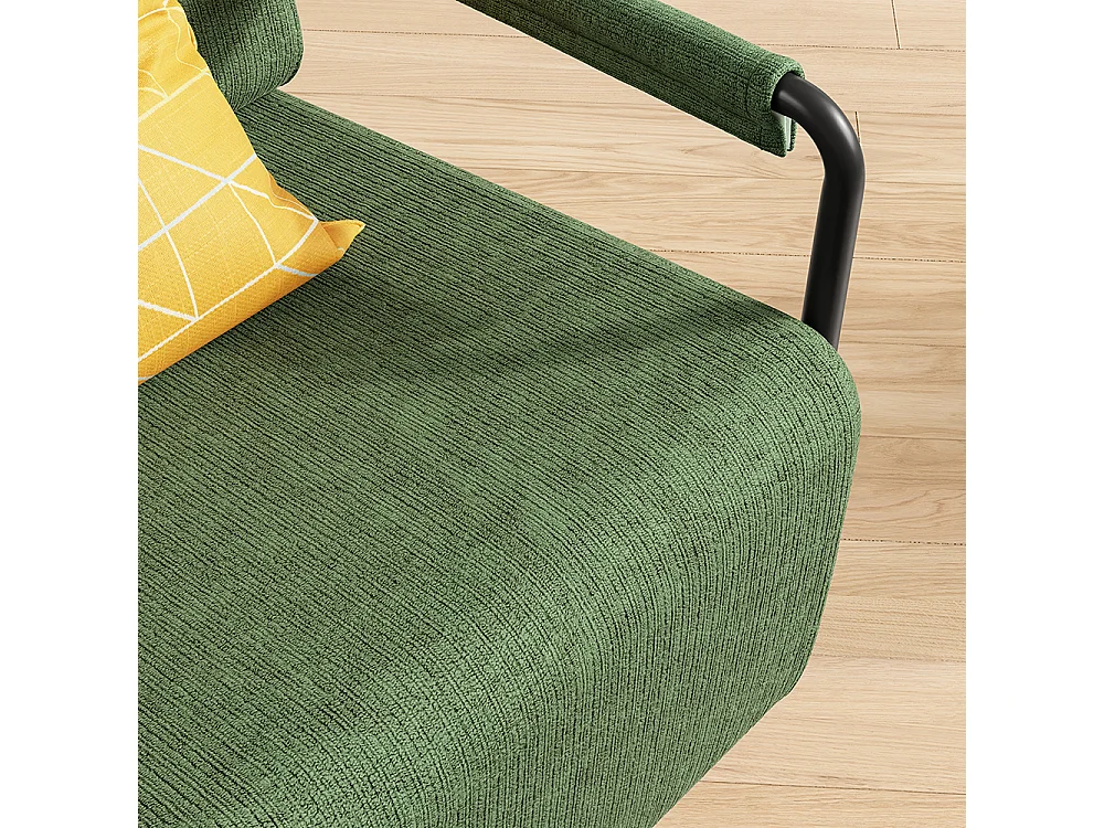 SoBuy Relax Armchair with Ottoman Dark Green 59x74x78cm FST99-SY