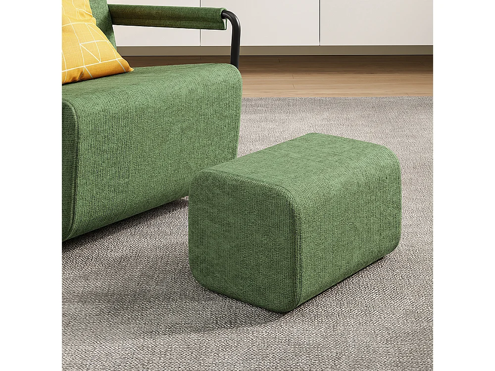 SoBuy Relax Armchair with Ottoman Dark Green 59x74x78cm FST99-SY