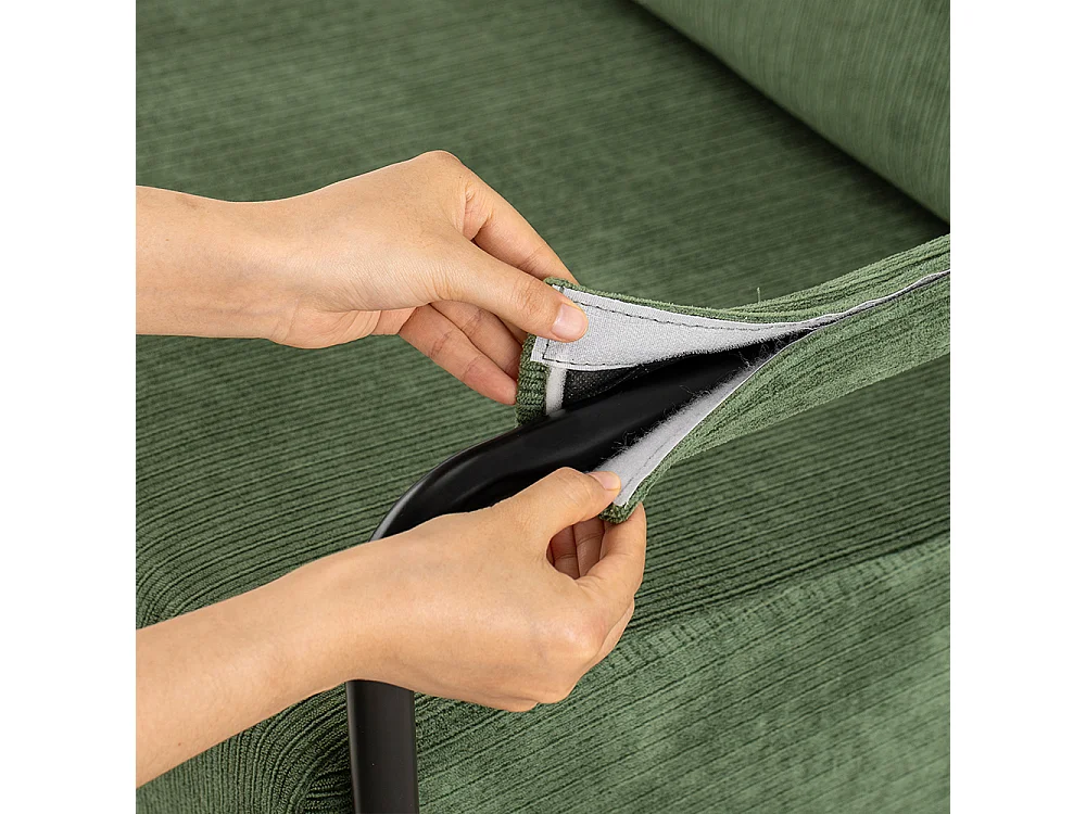 SoBuy Relax Armchair with Ottoman Dark Green 59x74x78cm FST99-SY