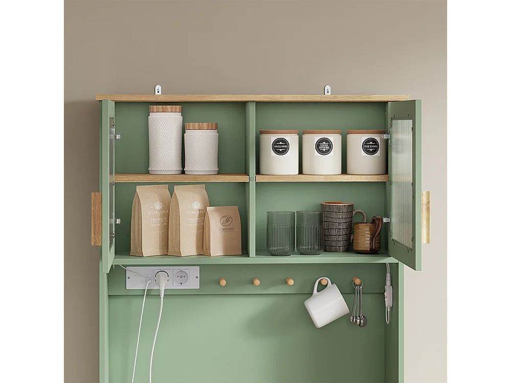 SoBuy Armário de Cozinha com Bancada Porta Gaveta Verde 78x38x180cm FSB108-E-GR