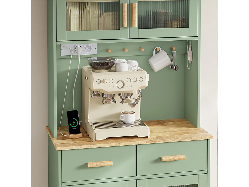 SoBuy Armário de Cozinha com Bancada Porta Gaveta Verde 78x38x180cm FSB108-E-GR