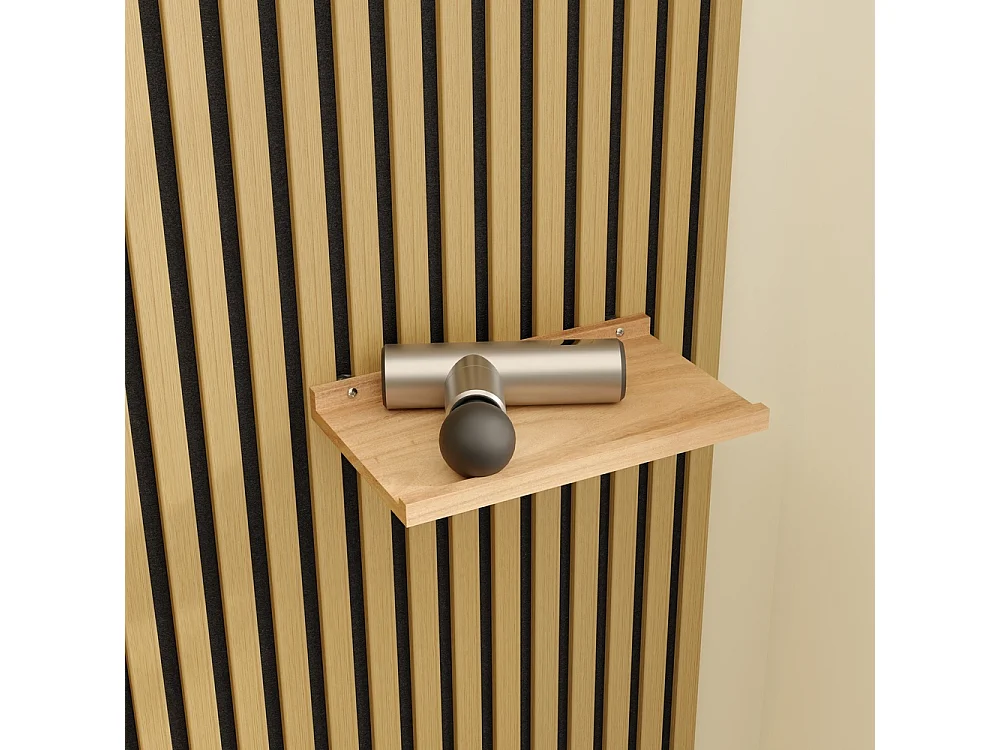 SoBuy Wandregal met planken en haken Hout 120x19x120cm FHK40-N