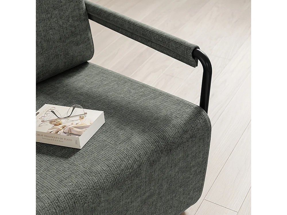 SoBuy Armchair with Ottoman Dark Grey 74x67x78cm FST99-DG