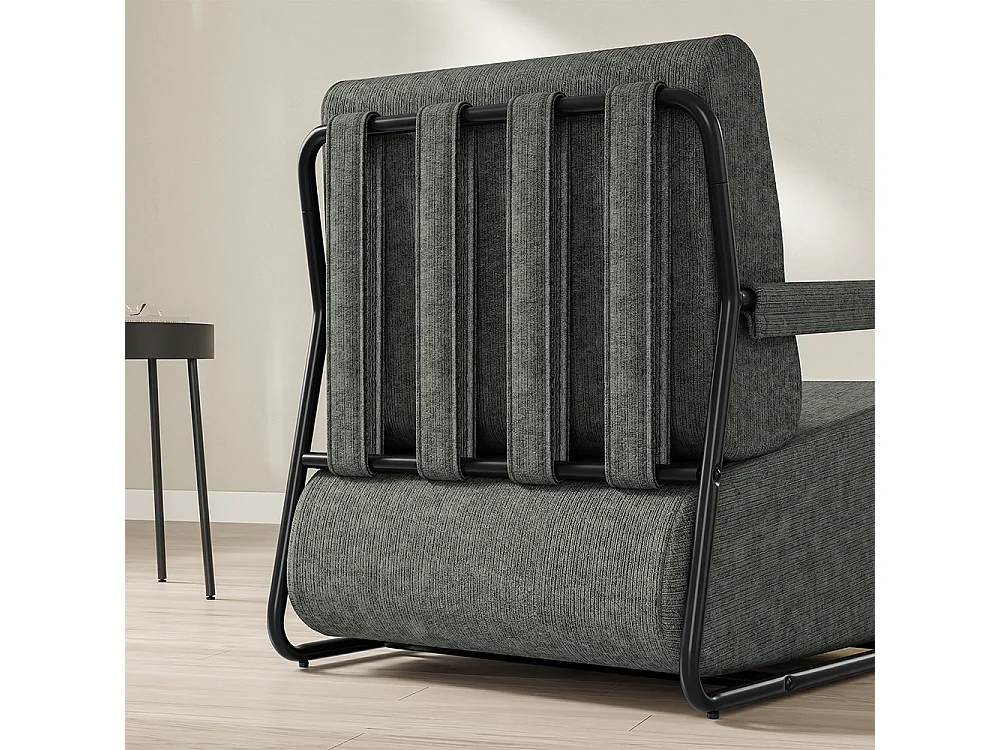 SoBuy Armchair with Ottoman Dark Grey 74x67x78cm FST99-DG