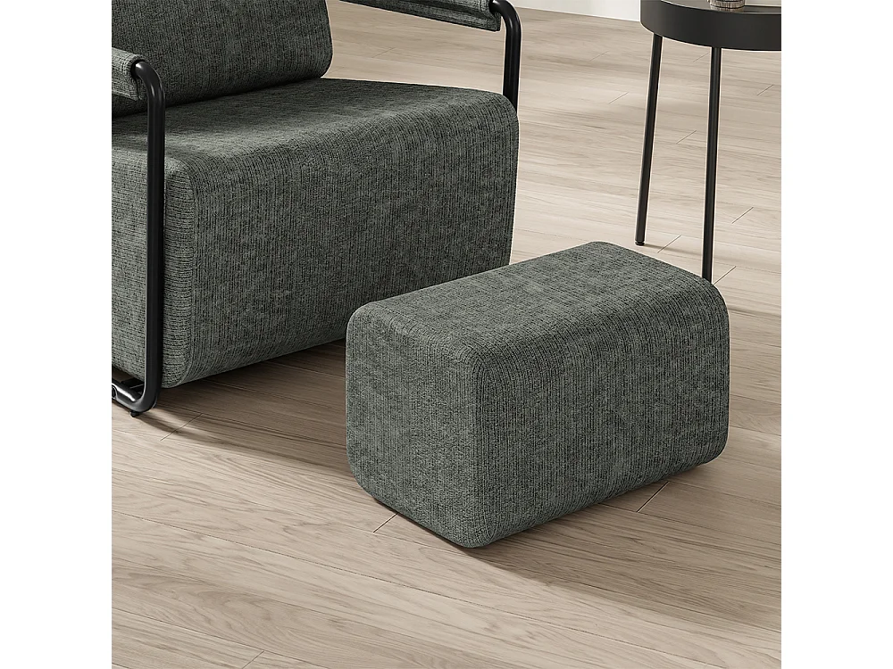 SoBuy Armchair with Ottoman Dark Grey 74x67x78cm FST99-DG