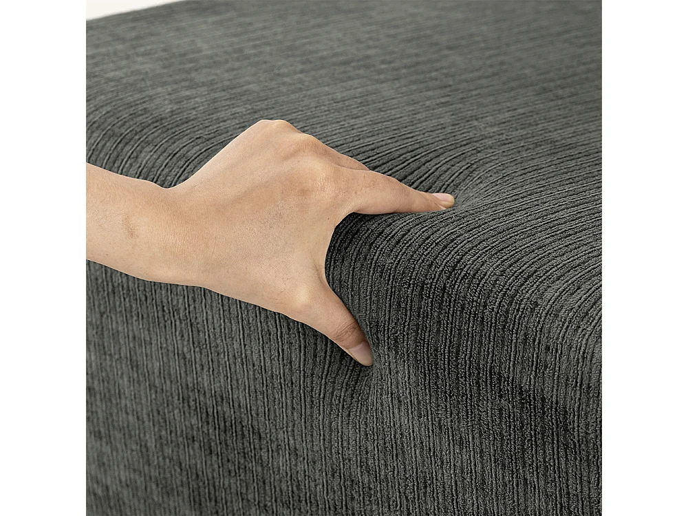 SoBuy Armchair with Ottoman Dark Grey 74x67x78cm FST99-DG